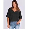imageANRABESS Womens Oversized T Shirts Short Sleeve V Neck Summer Tops Casual Loose Basic Plain Tee Shirts 2025 Clothes OutfitsBlack