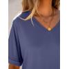 imageANRABESS Womens Oversized T Shirts Short Sleeve V Neck Summer Tops Casual Loose Basic Plain Tee Shirts 2025 Clothes OutfitsBlue Gray