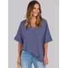 imageANRABESS Womens Oversized T Shirts Short Sleeve V Neck Summer Tops Casual Loose Basic Plain Tee Shirts 2025 Clothes OutfitsBlue Gray