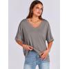 imageANRABESS Womens Oversized T Shirts Short Sleeve V Neck Summer Tops Casual Loose Basic Plain Tee Shirts 2025 Clothes OutfitsBrown