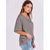 imageANRABESS Womens Oversized T Shirts Short Sleeve V Neck Summer Tops Casual Loose Basic Plain Tee Shirts 2025 Clothes OutfitsBrown