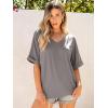imageANRABESS Womens Oversized T Shirts Short Sleeve V Neck Summer Tops Casual Loose Basic Plain Tee Shirts 2025 Clothes OutfitsBrown