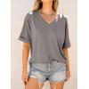 imageANRABESS Womens Oversized T Shirts Short Sleeve V Neck Summer Tops Casual Loose Basic Plain Tee Shirts 2025 Clothes OutfitsBrown