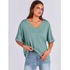 imageANRABESS Womens Oversized T Shirts Short Sleeve V Neck Summer Tops Casual Loose Basic Plain Tee Shirts 2025 Clothes OutfitsCadet Blue