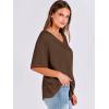 imageANRABESS Womens Oversized T Shirts Short Sleeve V Neck Summer Tops Casual Loose Basic Plain Tee Shirts 2025 Clothes OutfitsDark Brown