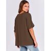 imageANRABESS Womens Oversized T Shirts Short Sleeve V Neck Summer Tops Casual Loose Basic Plain Tee Shirts 2025 Clothes OutfitsDark Brown