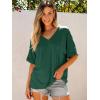 imageANRABESS Womens Oversized T Shirts Short Sleeve V Neck Summer Tops Casual Loose Basic Plain Tee Shirts 2025 Clothes OutfitsDark Green