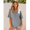 imageANRABESS Womens Oversized T Shirts Short Sleeve V Neck Summer Tops Casual Loose Basic Plain Tee Shirts 2025 Clothes OutfitsGray