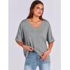imageANRABESS Womens Oversized T Shirts Short Sleeve V Neck Summer Tops Casual Loose Basic Plain Tee Shirts 2025 Clothes OutfitsGray