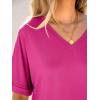 imageANRABESS Womens Oversized T Shirts Short Sleeve V Neck Summer Tops Casual Loose Basic Plain Tee Shirts 2025 Clothes OutfitsHot Pink