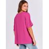 imageANRABESS Womens Oversized T Shirts Short Sleeve V Neck Summer Tops Casual Loose Basic Plain Tee Shirts 2025 Clothes OutfitsHot Pink