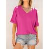 imageANRABESS Womens Oversized T Shirts Short Sleeve V Neck Summer Tops Casual Loose Basic Plain Tee Shirts 2025 Clothes OutfitsHot Pink