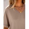imageANRABESS Womens Oversized T Shirts Short Sleeve V Neck Summer Tops Casual Loose Basic Plain Tee Shirts 2025 Clothes OutfitsKhaki
