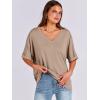 imageANRABESS Womens Oversized T Shirts Short Sleeve V Neck Summer Tops Casual Loose Basic Plain Tee Shirts 2025 Clothes OutfitsKhaki