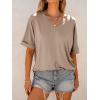 imageANRABESS Womens Oversized T Shirts Short Sleeve V Neck Summer Tops Casual Loose Basic Plain Tee Shirts 2025 Clothes OutfitsKhaki