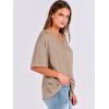 imageANRABESS Womens Oversized T Shirts Short Sleeve V Neck Summer Tops Casual Loose Basic Plain Tee Shirts 2025 Clothes OutfitsKhaki