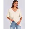 imageANRABESS Womens Oversized T Shirts Short Sleeve V Neck Summer Tops Casual Loose Basic Plain Tee Shirts 2025 Clothes OutfitsLight Apricot
