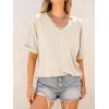 imageANRABESS Womens Oversized T Shirts Short Sleeve V Neck Summer Tops Casual Loose Basic Plain Tee Shirts 2025 Clothes OutfitsLight Apricot