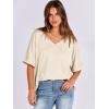 imageANRABESS Womens Oversized T Shirts Short Sleeve V Neck Summer Tops Casual Loose Basic Plain Tee Shirts 2025 Clothes OutfitsLight Apricot