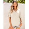 imageANRABESS Womens Oversized T Shirts Short Sleeve V Neck Summer Tops Casual Loose Basic Plain Tee Shirts 2025 Clothes OutfitsLight Apricot