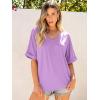 imageANRABESS Womens Oversized T Shirts Short Sleeve V Neck Summer Tops Casual Loose Basic Plain Tee Shirts 2025 Clothes OutfitsLilac