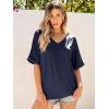 imageANRABESS Womens Oversized T Shirts Short Sleeve V Neck Summer Tops Casual Loose Basic Plain Tee Shirts 2025 Clothes OutfitsNavy