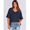imageANRABESS Womens Oversized T Shirts Short Sleeve V Neck Summer Tops Casual Loose Basic Plain Tee Shirts 2025 Clothes OutfitsNavy