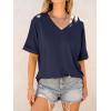 imageANRABESS Womens Oversized T Shirts Short Sleeve V Neck Summer Tops Casual Loose Basic Plain Tee Shirts 2025 Clothes OutfitsNavy