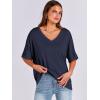imageANRABESS Womens Oversized T Shirts Short Sleeve V Neck Summer Tops Casual Loose Basic Plain Tee Shirts 2025 Clothes OutfitsNavy