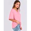 imageANRABESS Womens Oversized T Shirts Short Sleeve V Neck Summer Tops Casual Loose Basic Plain Tee Shirts 2025 Clothes OutfitsPink