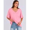 imageANRABESS Womens Oversized T Shirts Short Sleeve V Neck Summer Tops Casual Loose Basic Plain Tee Shirts 2025 Clothes OutfitsPink