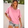 imageANRABESS Womens Oversized T Shirts Short Sleeve V Neck Summer Tops Casual Loose Basic Plain Tee Shirts 2025 Clothes OutfitsPink