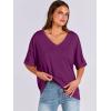 imageANRABESS Womens Oversized T Shirts Short Sleeve V Neck Summer Tops Casual Loose Basic Plain Tee Shirts 2025 Clothes OutfitsPurple