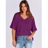 imageANRABESS Womens Oversized T Shirts Short Sleeve V Neck Summer Tops Casual Loose Basic Plain Tee Shirts 2025 Clothes OutfitsPurple