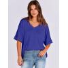 imageANRABESS Womens Oversized T Shirts Short Sleeve V Neck Summer Tops Casual Loose Basic Plain Tee Shirts 2025 Clothes OutfitsRoyal Blue