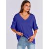 imageANRABESS Womens Oversized T Shirts Short Sleeve V Neck Summer Tops Casual Loose Basic Plain Tee Shirts 2025 Clothes OutfitsRoyal Blue