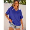imageANRABESS Womens Oversized T Shirts Short Sleeve V Neck Summer Tops Casual Loose Basic Plain Tee Shirts 2025 Clothes OutfitsRoyal Blue