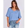 imageANRABESS Womens Oversized T Shirts Short Sleeve V Neck Summer Tops Casual Loose Basic Plain Tee Shirts 2025 Clothes OutfitsSky