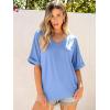 imageANRABESS Womens Oversized T Shirts Short Sleeve V Neck Summer Tops Casual Loose Basic Plain Tee Shirts 2025 Clothes OutfitsSky