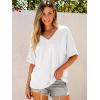 imageANRABESS Womens Oversized T Shirts Short Sleeve V Neck Summer Tops Casual Loose Basic Plain Tee Shirts 2025 Clothes OutfitsWhite
