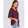imageANRABESS Womens Oversized T Shirts Short Sleeve V Neck Summer Tops Casual Loose Basic Plain Tee Shirts 2025 Clothes OutfitsWine