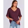 imageANRABESS Womens Oversized T Shirts Short Sleeve V Neck Summer Tops Casual Loose Basic Plain Tee Shirts 2025 Clothes OutfitsWine