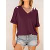 imageANRABESS Womens Oversized T Shirts Short Sleeve V Neck Summer Tops Casual Loose Basic Plain Tee Shirts 2025 Clothes OutfitsWine