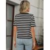 imageANRABESS Womens Short Sleeve Cardigan Sweaters Summer Casual Crew Neck Knit Striped Button Down Cropped Dressy Blouses TopsBlack White Stripe