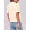 imageANRABESS Womens Short Sleeve Cardigan Sweaters Summer Casual Crew Neck Knit Striped Button Down Cropped Dressy Blouses TopsKhaki White Edge