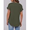 imageANRABESS Womens Short Sleeve Henley Tops V Neck Dressy Casual Loose Fit Shirts Summer Flowy Blouses 2025 Trendy ClothesArmy Green