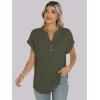 imageANRABESS Womens Short Sleeve Henley Tops V Neck Dressy Casual Loose Fit Shirts Summer Flowy Blouses 2025 Trendy ClothesArmy Green