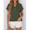 imageANRABESS Womens Short Sleeve Henley Tops V Neck Dressy Casual Loose Fit Shirts Summer Flowy Blouses 2025 Trendy ClothesArmy Green