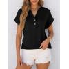 imageANRABESS Womens Short Sleeve Henley Tops V Neck Dressy Casual Loose Fit Shirts Summer Flowy Blouses 2025 Trendy ClothesBlack