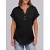 imageANRABESS Womens Short Sleeve Henley Tops V Neck Dressy Casual Loose Fit Shirts Summer Flowy Blouses 2025 Trendy ClothesBlack
